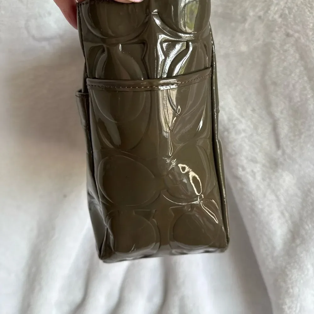 Coach Signature C Embossed Patent Leather Tote